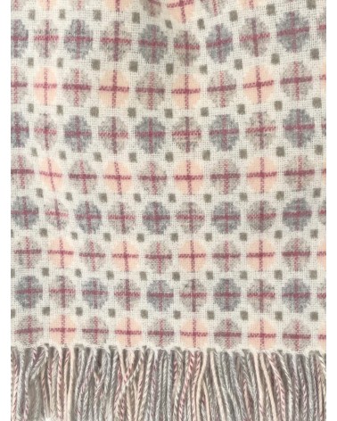 Plaid MILAN Blush - Couverture en laine mérinos Bronte by Moon anglaise plaid tartan ecossais 100 laine highland