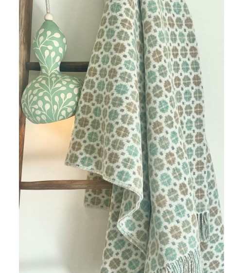 Plaid MILAN Vert menthe - Couverture en laine mérinos Bronte by Moon un plaid cocooning couverture chaude douce plaide lit