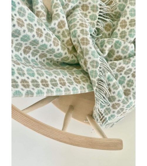 Plaid MILAN Vert menthe - Couverture en laine mérinos Bronte by Moon un plaid cocooning couverture chaude douce plaide lit