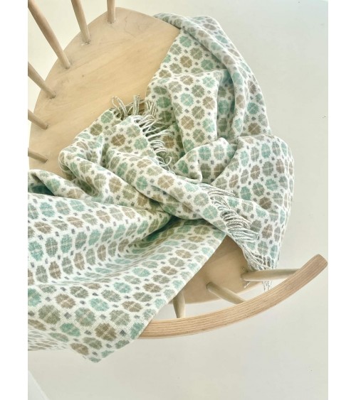 Plaid MILAN Vert menthe - Couverture en laine mérinos Bronte by Moon un plaid cocooning couverture chaude douce plaide lit