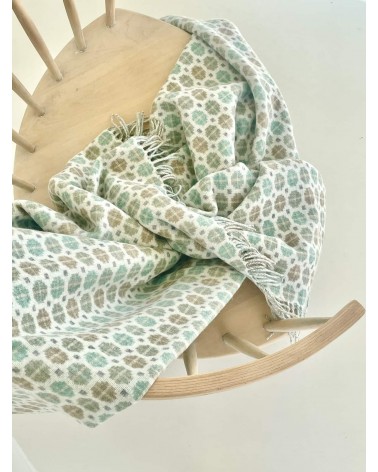 Plaid MILAN Vert menthe - Couverture en laine mérinos Bronte by Moon un plaid cocooning couverture chaude douce plaide lit