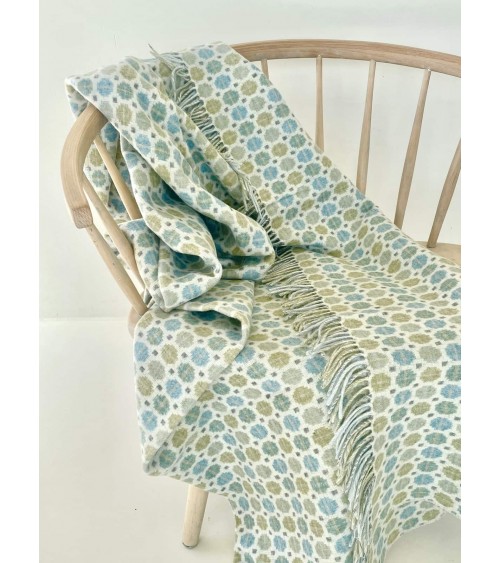 Plaid MILAN Bleu - Couverture en laine mérinos Bronte by Moon un plaid cocooning couverture chaude douce plaide lit