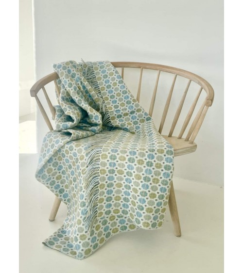 Plaid MILAN Bleu - Couverture en laine mérinos Bronte by Moon plaide pour canapé de lit cocooning chaud