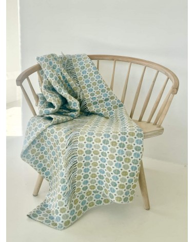 Plaid MILAN Bleu - Couverture en laine mérinos Bronte by Moon plaide pour canapé de lit cocooning chaud