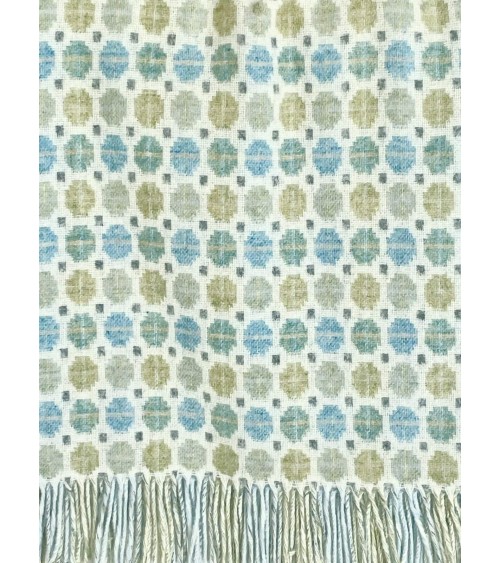 Plaid MILAN Bleu - Couverture en laine mérinos Bronte by Moon plaide pour canapé de lit cocooning chaud