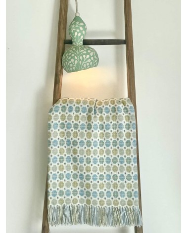 Plaid MILAN Bleu - Couverture en laine mérinos Bronte by Moon un plaid cocooning couverture chaude douce plaide lit