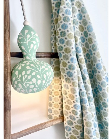 Plaid MILAN Bleu - Couverture en laine mérinos Bronte by Moon un plaid cocooning couverture chaude douce plaide lit