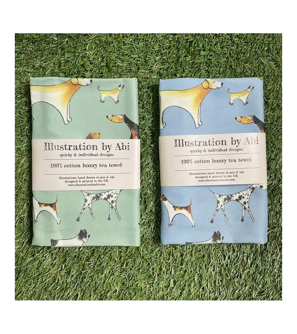 Tea Towel - Dogs - Green Illustration by Abi best kitchen hand towels fall funny cute
