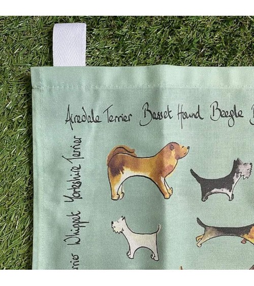 Serviette de cuisine - Chiens - Vert Illustration by Abi torchon vaisselle qualité serviette haut de gamme beaux essuie main ...