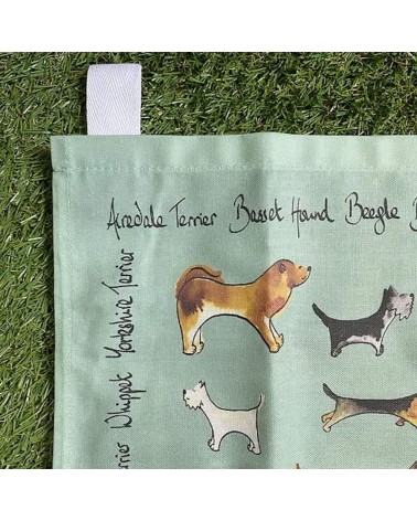 Tea Towel - Dogs - Green Illustration by Abi best kitchen hand towels fall funny cute