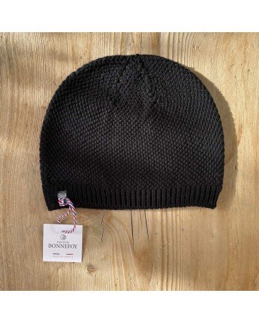 Joel - Mütze, Merino Wollmütze - Schwarz Maison Bonnefoy coole für Männer Frauen kaufen Kitatori Schweiz