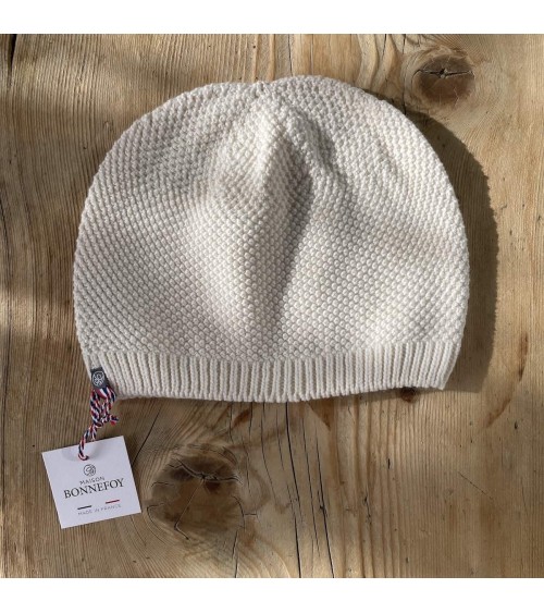 Joel - Bonnet en laine mérinos - Blanc Maison Bonnefoy idée cadeau original suisse