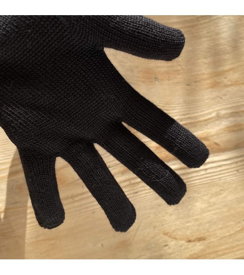 Alix - Merino wool Gloves - Black Maison Bonnefoy original gift idea switzerland