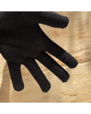 Alix - Merino wool Gloves - Black Maison Bonnefoy original gift idea switzerland