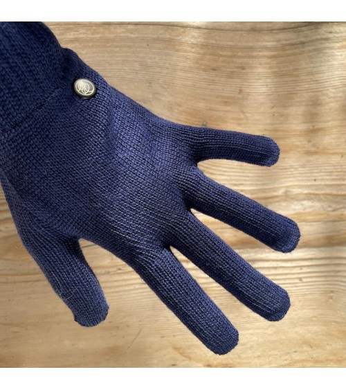 Alix - Gants en laine mérinos - Bleu Maison Bonnefoy idée cadeau original suisse