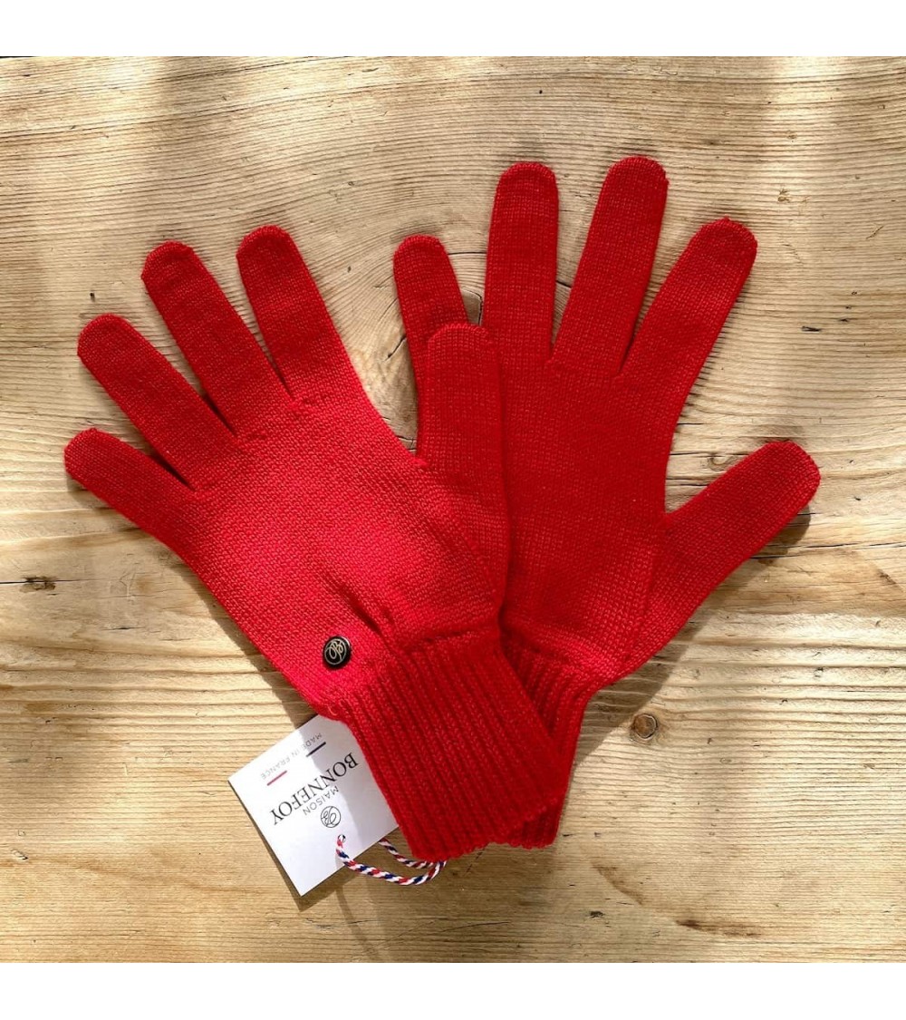 Alix - Guanti di lana merino - Rosso Maison Bonnefoy idea regalo svizzera