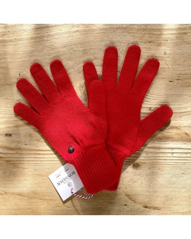 Alix - Gants en laine mérinos - Rouge Maison Bonnefoy idée cadeau original suisse