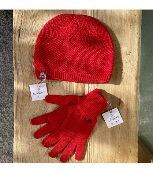 Alix - Guanti di lana merino - Rosso Maison Bonnefoy idea regalo svizzera