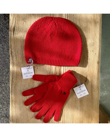 Alix - Guanti di lana merino - Rosso Maison Bonnefoy idea regalo svizzera