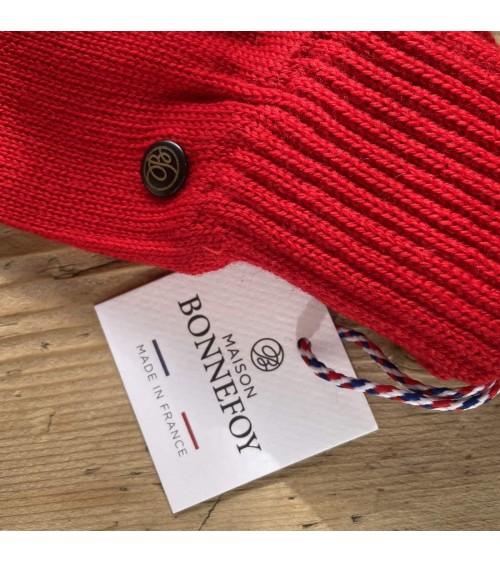 Alix - Gants en laine mérinos - Rouge Maison Bonnefoy idée cadeau original suisse