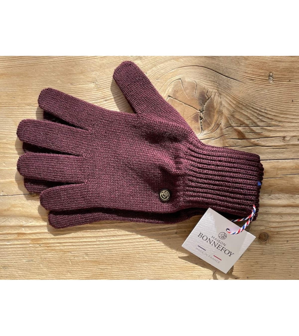 Alix - Merino wool Gloves - Purple Maison Bonnefoy original gift idea switzerland