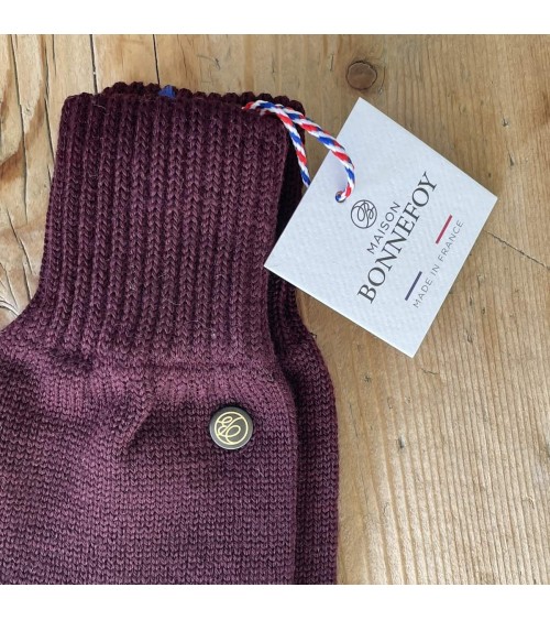 Alix - Guanti di lana merino - Viola Maison Bonnefoy idea regalo svizzera