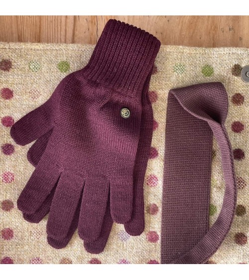 Alix - Gants en laine mérinos - Violet Maison Bonnefoy idée cadeau original suisse