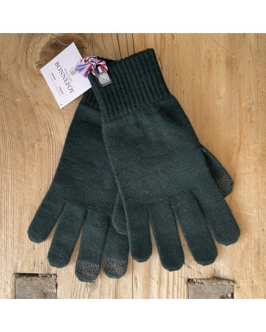 Gants tactiles en laine Perinne - Vert Forêt Maison Bonnefoy idée cadeau original suisse