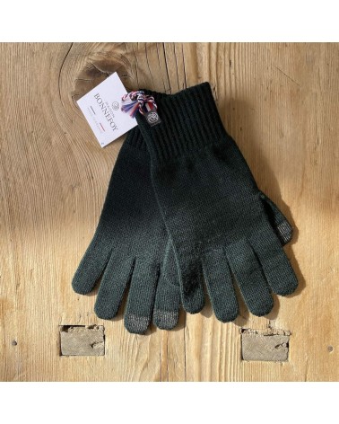 Gants tactiles en laine Perinne - Vert Forêt Maison Bonnefoy idée cadeau original suisse