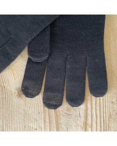 Merino wool Gloves Perinne - Black Maison Bonnefoy original gift idea switzerland