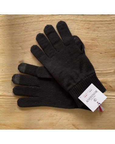 Merino wool Gloves Perinne - Black Maison Bonnefoy original gift idea switzerland