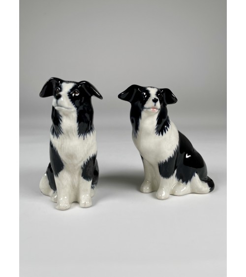 Border Collie - Salt and pepper shaker Quail Ceramics pots set shaker cute unique cool