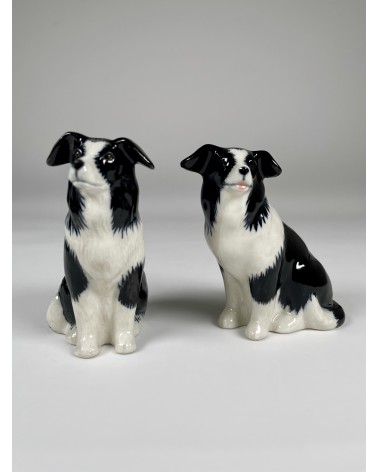 Border Collie - Salt and pepper shaker Quail Ceramics pots set shaker cute unique cool