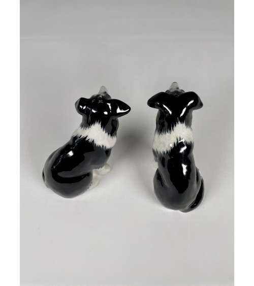 Border Collie - Salt and pepper shaker Quail Ceramics pots set shaker cute unique cool