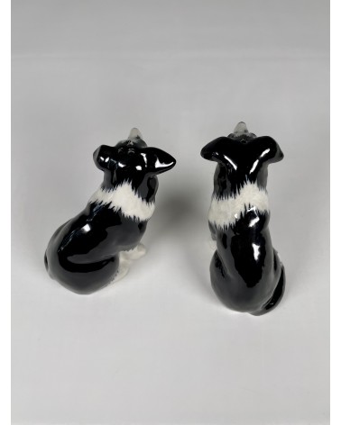 Border Collie - Salt and pepper shaker Quail Ceramics pots set shaker cute unique cool