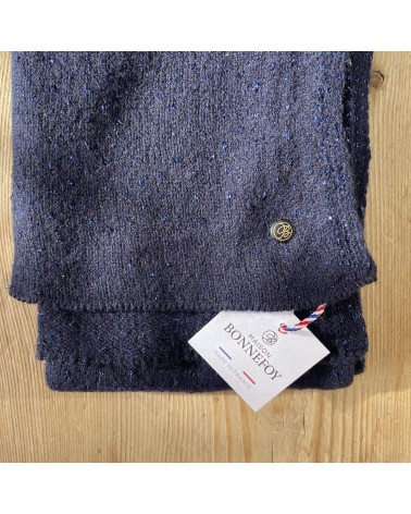 Manon Bleu - Écharpe en laine, cachemire et soie Maison Bonnefoy luxe pour femme homme Suisse Kitatori