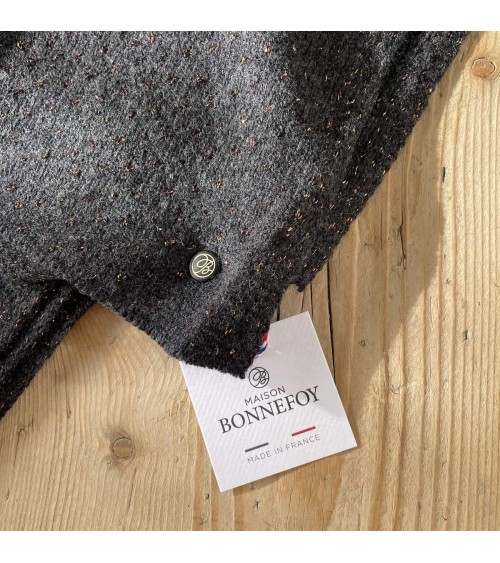 Manon Anthracite - Écharpe en laine, cachemire et soie Maison Bonnefoy luxe pour femme homme Suisse Kitatori