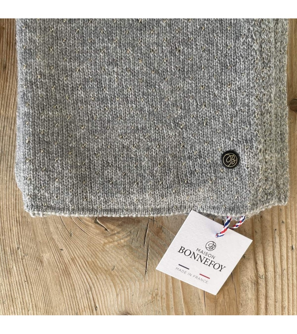 Manon gris clair - Écharpe en laine, cachemire et soie Maison Bonnefoy luxe pour femme homme Suisse Kitatori