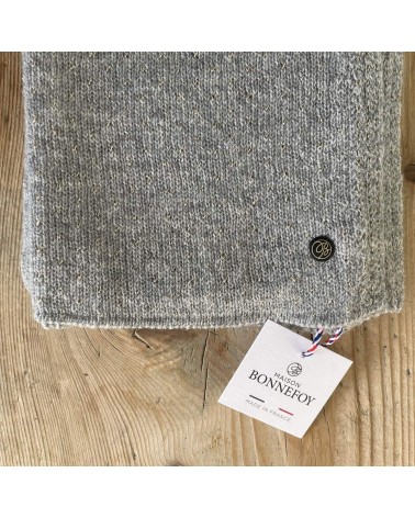 Manon gris clair - Écharpe en laine, cachemire et soie Maison Bonnefoy luxe pour femme homme Suisse Kitatori