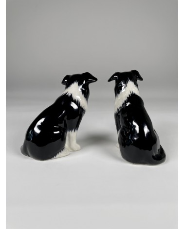 Border Collie - Porta sale e pepe Quail Ceramics design da tavola saliera e pepiera