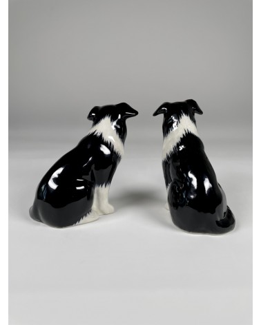 Border Collie - Salt and pepper shaker Quail Ceramics pots set shaker cute unique cool