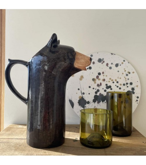 Water Jug - Black Bear Quail Ceramics carafe jug glass design