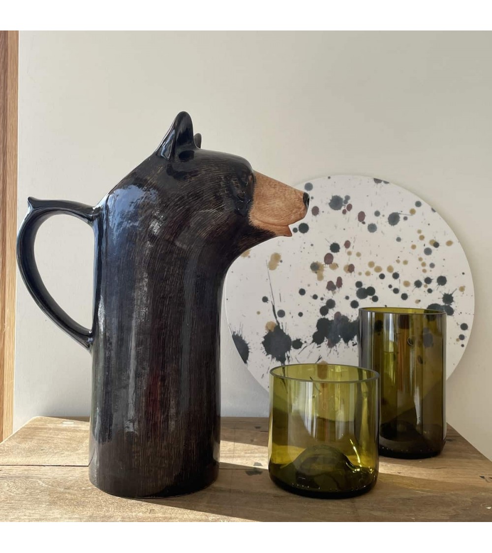 Water Jug - Black Bear Quail Ceramics carafe jug glass design