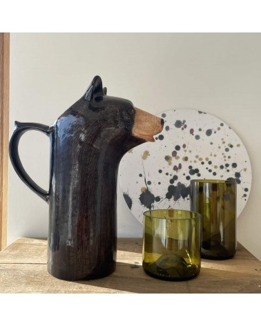 Wasserkrug - Bär, Schwarzbär Quail Ceramics wasserkaraffe glas krüg glaskaraffen design