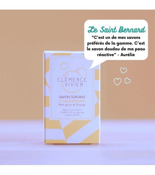 Le Saint Bernard - Savon surgras, savon solide naturel Clémence et Vivien artisanal pour les mains le visage le corps savons ...