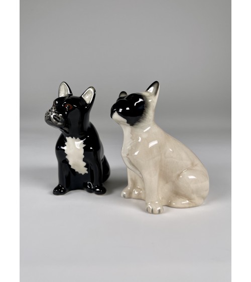 French Bulldog - Salt and pepper shaker Quail Ceramics pots set shaker cute unique cool