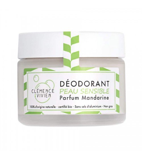 Peau sensible - Mandarine - Déodorant naturel, déo bio en crème Clémence et Vivien cosmetique naturel de qualité vegan