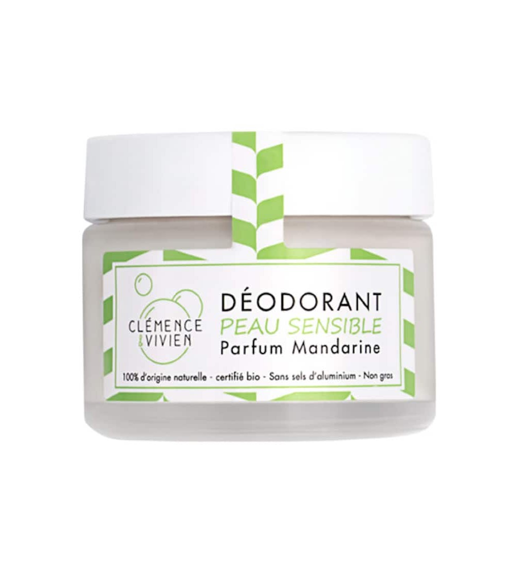 Peau sensible - Mandarine - Déodorant naturel, déo bio en crème Clémence et Vivien cosmetique naturel de qualité vegan