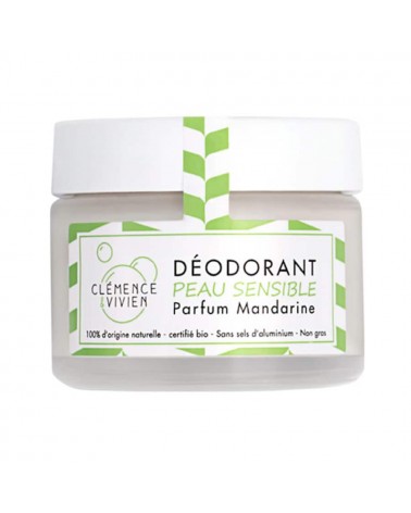 Peau sensible - Mandarine - Déodorant naturel, déo bio en crème Clémence et Vivien cosmetique naturel de qualité vegan