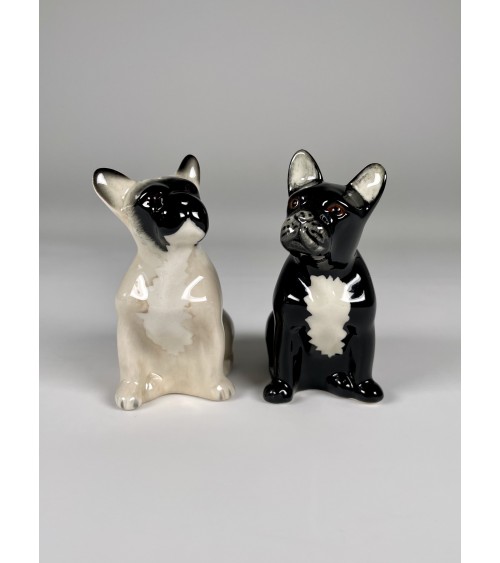 French Bulldog - Salt and pepper shaker Quail Ceramics pots set shaker cute unique cool